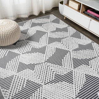 Jazz High-low Pile Art Deco Geometric Indoor/outdoor Area Rug - JONATHAN Y