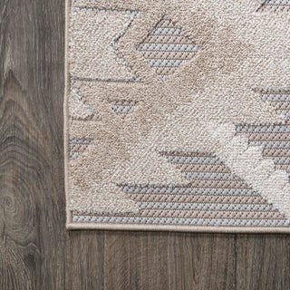 Sumak High-low Pile Neutral Diamond Kilim Area Rug - JONATHAN Y
