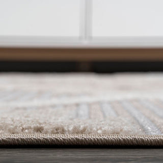 Sumak High-low Pile Neutral Diamond Kilim Area Rug - JONATHAN Y