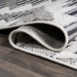 Sumak High-low Pile Neutral Diamond Kilim Area Rug