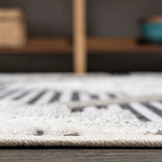Sumak High-low Pile Neutral Diamond Kilim Area Rug