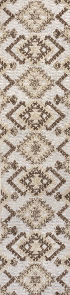 Sumak High-low Pile Neutral Diamond Kilim Area Rug