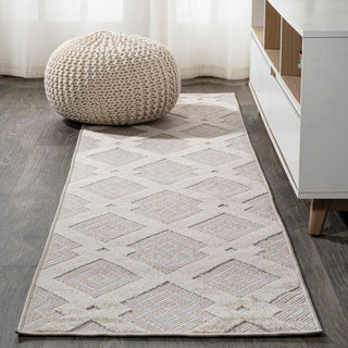 Duwun High-low Pile Ogee Trellis Tone-on-tone Indoor/outdoor Area Rug