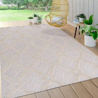 Duwun High-low Pile Ogee Trellis Tone-on-tone Indoor/outdoor Area Rug