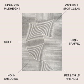 Skagen Minimalist Curve Geometric Area Rug