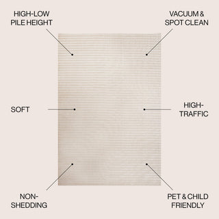 Aarhus Minimalist Scandi Striped Area Rug