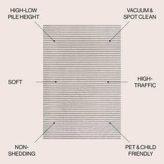 Aarhus Minimalist Scandi Striped Area Rug