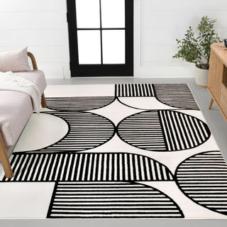 Nordby Geometric Arch Scandi Striped Area Rug
