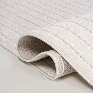 Freya High-Low Modern Scandinavian Arch Stripe Monotone Indoor/Outdoor Area Rug - JONATHAN Y