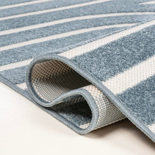 Anders High-Low MidCentury Modern Arch Stripe Two-Tone Indoor/Outdoor Area Rug - JONATHAN Y