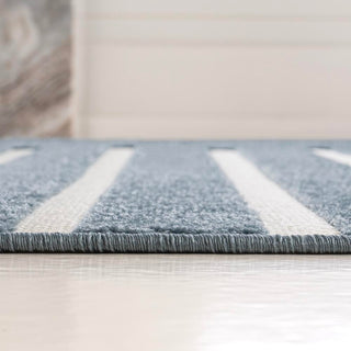 Anders High-Low MidCentury Modern Arch Stripe Two-Tone Indoor/Outdoor Area Rug - JONATHAN Y