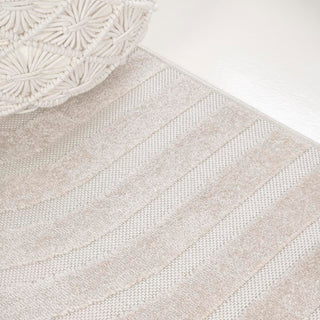 Anders High-Low MidCentury Modern Arch Stripe Two-Tone Indoor/Outdoor Area Rug - JONATHAN Y