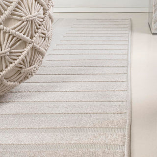 Anders High-Low MidCentury Modern Arch Stripe Two-Tone Indoor/Outdoor Area Rug - JONATHAN Y