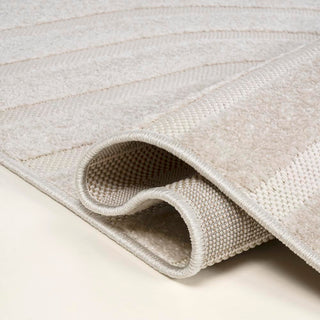 Anders High-Low MidCentury Modern Arch Stripe Two-Tone Indoor/Outdoor Area Rug - JONATHAN Y