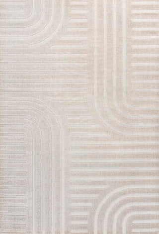Anders High-Low MidCentury Modern Arch Stripe Two-Tone Indoor/Outdoor Area Rug - JONATHAN Y