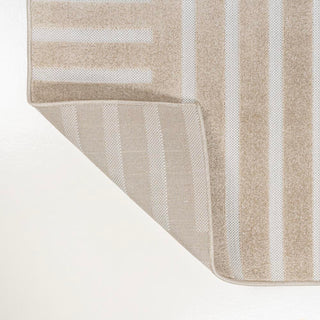 Anders High-Low MidCentury Modern Arch Stripe Two-Tone Indoor/Outdoor Area Rug