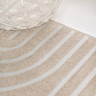 Anders High-Low MidCentury Modern Arch Stripe Two-Tone Indoor/Outdoor Area Rug