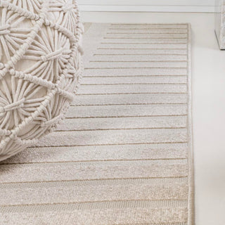 Anders High-Low MidCentury Modern Arch Stripe Two-Tone Indoor/Outdoor Area Rug