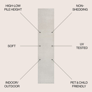 Finn High-Low Modern Minimalist Checkered Monotone Indoor/Outdoor Area Rug