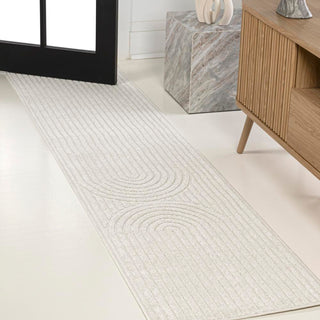 Sofia High-Low MidCentury Modern Arch Stripe Two-Tone Indoor/Outdoor Area Rug - JONATHAN Y