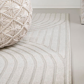 Sofia High-Low MidCentury Modern Arch Stripe Two-Tone Indoor/Outdoor Area Rug - JONATHAN Y