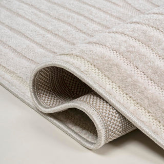 Sofia High-Low MidCentury Modern Arch Stripe Two-Tone Indoor/Outdoor Area Rug - JONATHAN Y