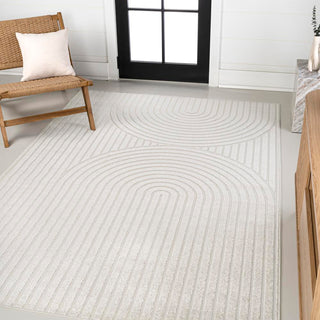 Sofia High-Low MidCentury Modern Arch Stripe Two-Tone Indoor/Outdoor Area Rug - JONATHAN Y