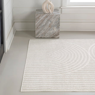 Sofia High-Low MidCentury Modern Arch Stripe Two-Tone Indoor/Outdoor Area Rug - JONATHAN Y