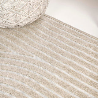 Sofia High-Low MidCentury Modern Arch Stripe Two-Tone Indoor/Outdoor Area Rug - JONATHAN Y