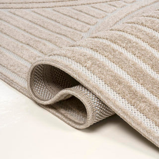 Sofia High-Low MidCentury Modern Arch Stripe Two-Tone Indoor/Outdoor Area Rug - JONATHAN Y
