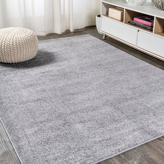 Haze Solid Low-pile Area Rug Gray - JONATHAN Y