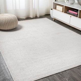 Haze Solid Low-pile Area Rug Ivory - JONATHAN Y