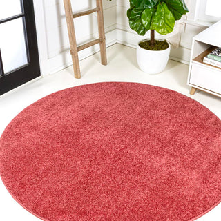 Haze Solid Low-pile Area Rug Red