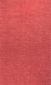 Haze Solid Low-pile Area Rug Red