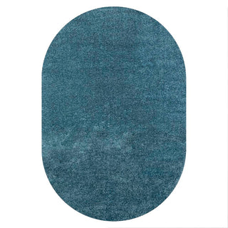 Haze Solid Low-pile Area Rug Turquoise
