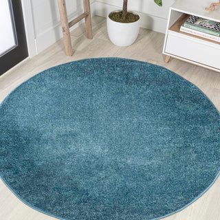 Haze Solid Low-pile Area Rug Turquoise