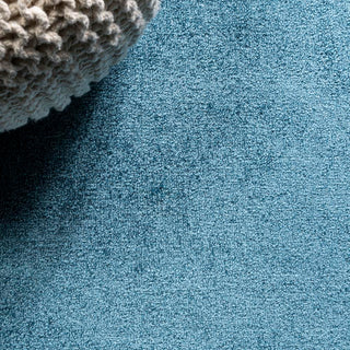 Haze Solid Low-pile Area Rug Turquoise