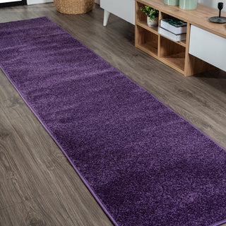 Haze Solid Low-pile Area Rug Purple