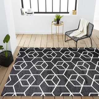 Tumbling Blocks Modern Geometric Area Rug - JONATHAN Y