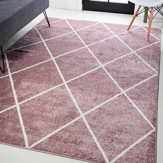 Cole Minimalist Diamond Trellis Area Rug - JONATHAN Y