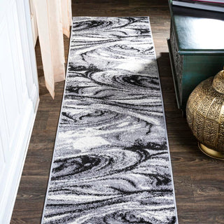 Viscon Abstract Marble Contemporary Area Rug - JONATHAN Y