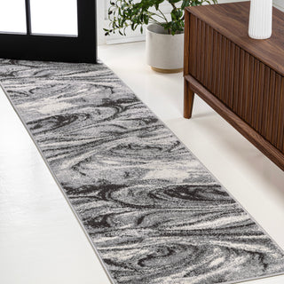 Viscon Abstract Marble Contemporary Area Rug - JONATHAN Y
