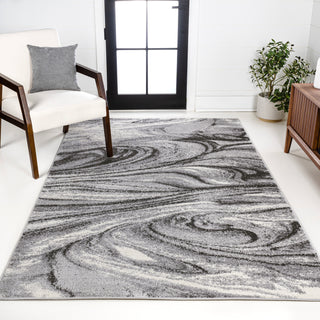 Viscon Abstract Marble Contemporary Area Rug - JONATHAN Y