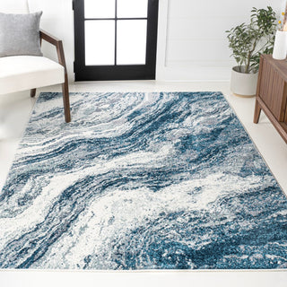 Kassia Contemporary Glam Abstract Marble Area Rug - JONATHAN Y