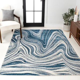 Eleni Contemporary Glam Abstract Marble Area Rug - JONATHAN Y