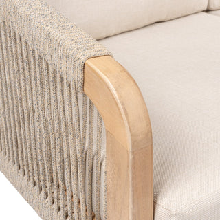 Arwen Modern Bohemian Roped Acacia Wood Outdoor Loveseat with Cushions - JONATHAN Y