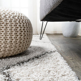 Inca Moroccan Diamond Shag Area Rug - JONATHAN Y