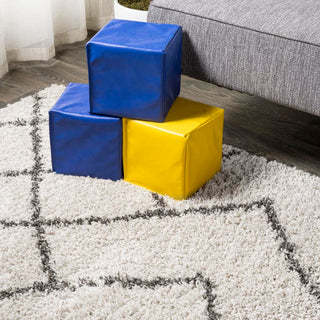 Inca Moroccan Diamond Shag Area Rug - JONATHAN Y
