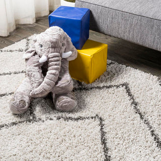 Inca Moroccan Diamond Shag Area Rug - JONATHAN Y