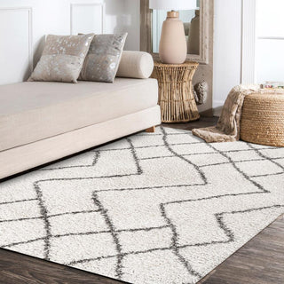 Inca Moroccan Diamond Shag Area Rug - JONATHAN Y